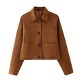 Foreign Trade Wholesale European and American Style Women's New Fashion Versatile Deerskin Velvet Short Jacket Jacket Short Skirt Suit