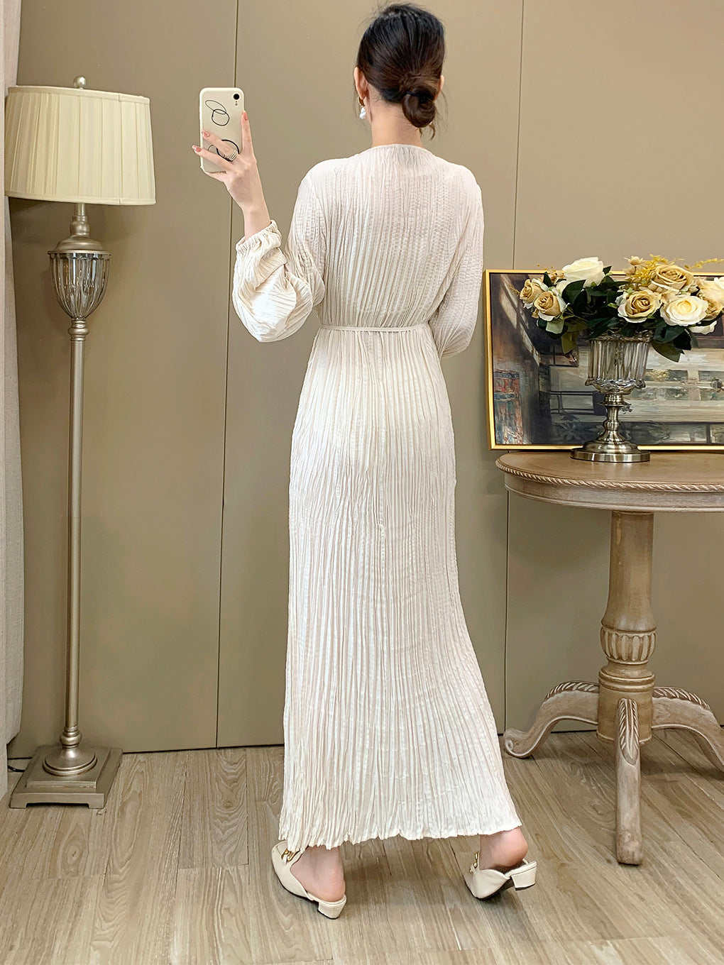 Miyake Long Dress for Women, Summer High-End Dress, New Style, Shenzhen Nanyou High-End Dress, French-Style Dress