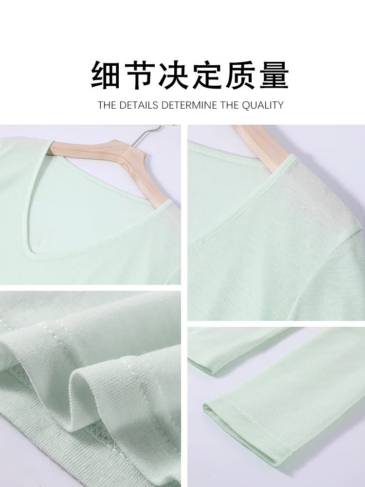 Mint Green Blouse Tulle Sling Top Two-piece Suit Summer Mesh Long-sleeved Women's Spring Dopamine Wear