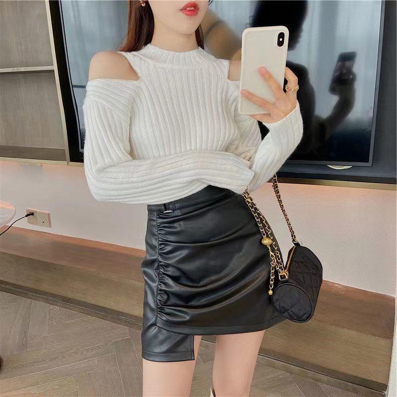 Leather Mini Skirt for Women, Autumn 2024