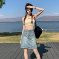 2026 Summer Hot Girl High Waist Slimming A-Line Skirt Bodycon Skirt Denim Skirt Denim Mini Skirt Women's Hot Girl Style