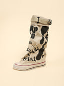 Boots Women's New Retro Flat Graffiti Middle Boots Sexy Trend plus size Foreign Trade Fashion Piled Boots Trendy Cross-border