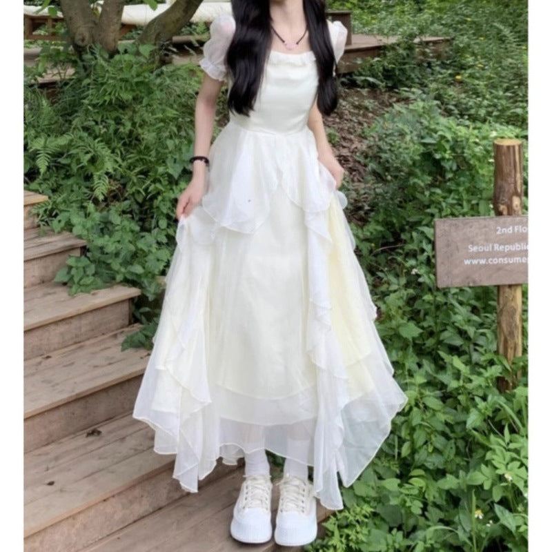 Fugitive Princess Dress 2023 New Summer Light Wedding Dress Design Sense Tight Waist French First Love Gentle White Moonlight dress