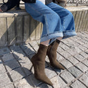 Pointed Toe High-Heeled Short Boots for Women, Korean Style Stiletto Heel, Side Zipper, Elastic Slim Boots, Temperament and Versatile Fashion Boots