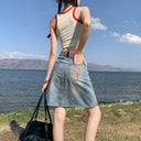 2026 Summer Hot Girl High Waist Slimming A-Line Skirt Bodycon Skirt Denim Skirt Denim Mini Skirt Women's Hot Girl Style