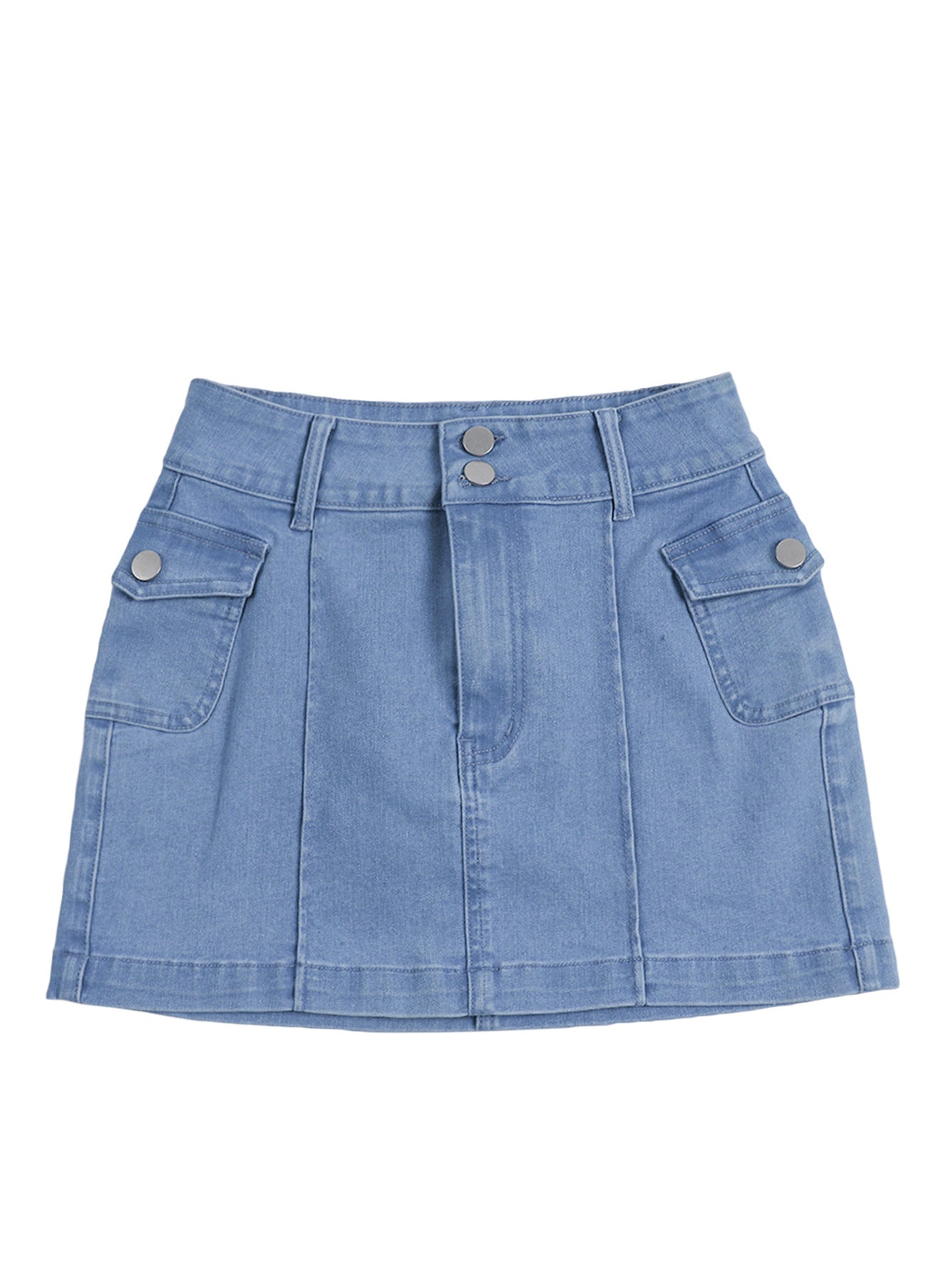 Xy086 Foreign Trade Independent Website European and American Summer New Style Washed Elegant Workwear Denim Mini Skirt for Women