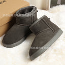 Sheepskin thick-soled snow boots women's winter fur one-piece short tube warm men's waterproof non-slip thick large cotton shoes