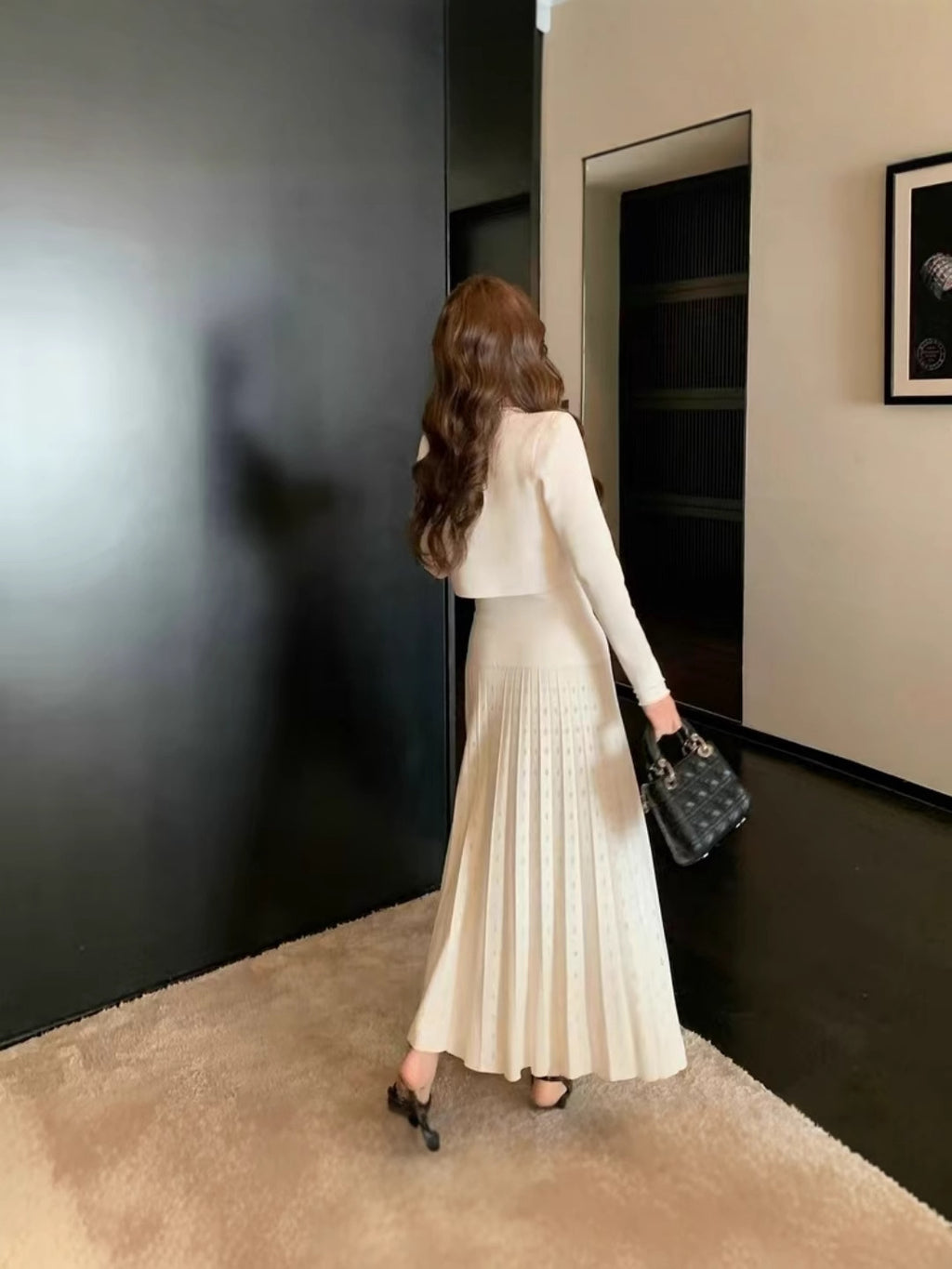 M2026 Spring and Summer New Cross-Border Foreign Trade Women's Clothing French European and American Style Elegant Sleeveless Long Dress Knitted Dress