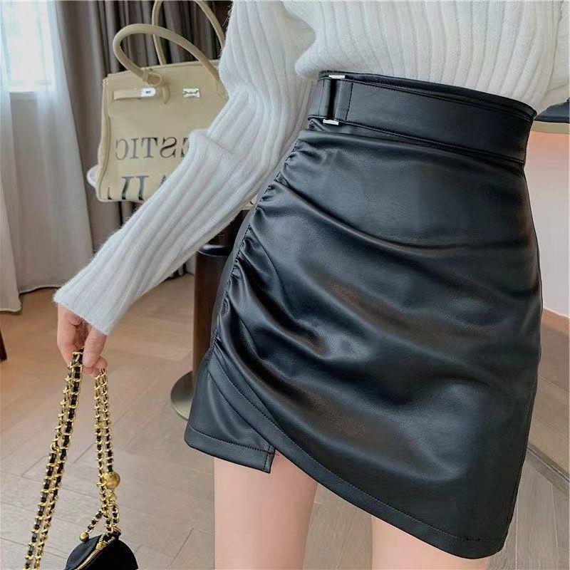 Leather Mini Skirt for Women, Autumn 2024