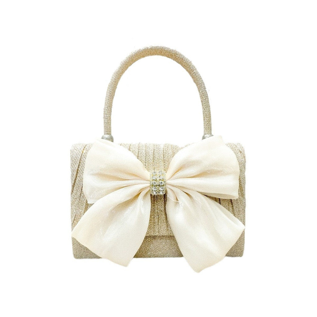 New Cross-border Foreign Trade Bow Handbag Wedding Bridesmaid Pleated Bag Banquet Dress Crossbody Evening Bag