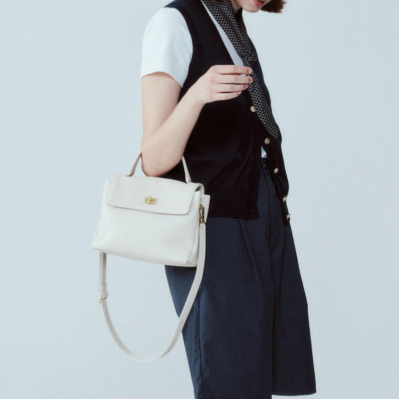 Soft Leather Women's Crossbody Bag for Work, Small Handbag with a High-End Feel, 2026 New Model, Trendy This Year, Textured Handbag
