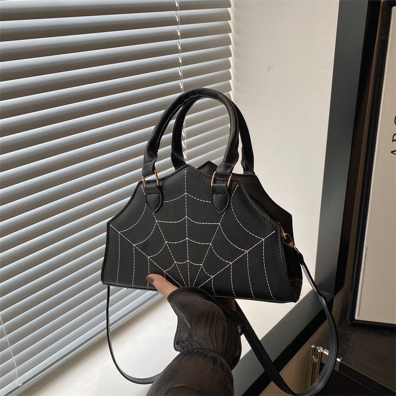 2025 New Fashion Spider Web Handbag Funny Stylish Ins Shoulder Bag Simple Embroidery Stylish Crossbody Bag