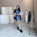 plus size Vintage Denim dress Women's Summer Skirt Casual Slim Fit Two-piece dress