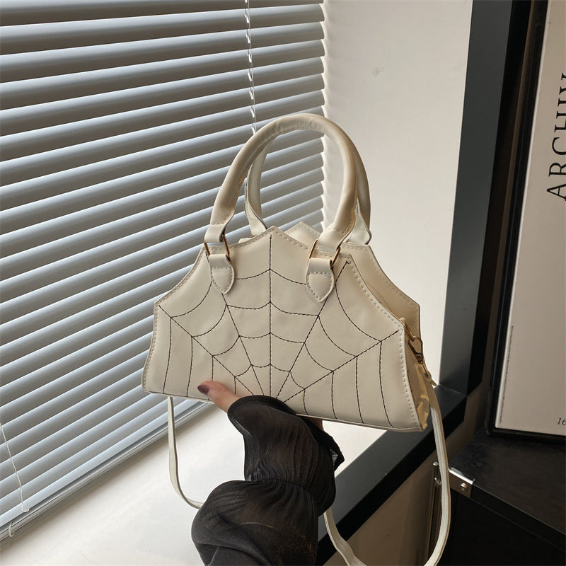 2025 New Fashion Spider Web Handbag Funny Stylish Ins Shoulder Bag Simple Embroidery Stylish Crossbody Bag