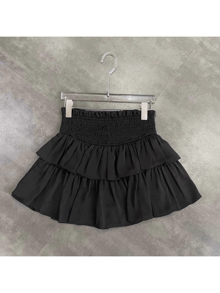 [Original Recipe] Korean Summer New Style Ballet Girl Style Elastic Cake Skirt, Fashionable Double-Layered Mini Skirt