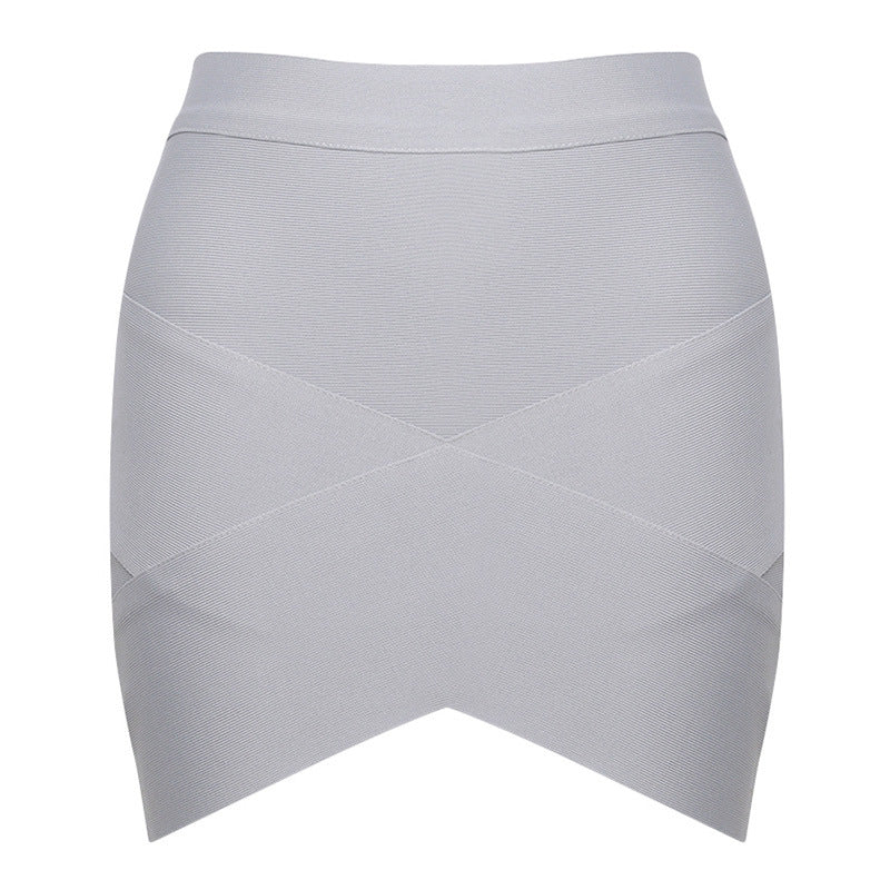 European and American Style Sexy Cross-Over Ultra-Short Skirt, High-Waisted Slit Bandage Bodycon Skirt, Nightclub Mini Skirt, Women's Clothing for Night Clubbing and Parties