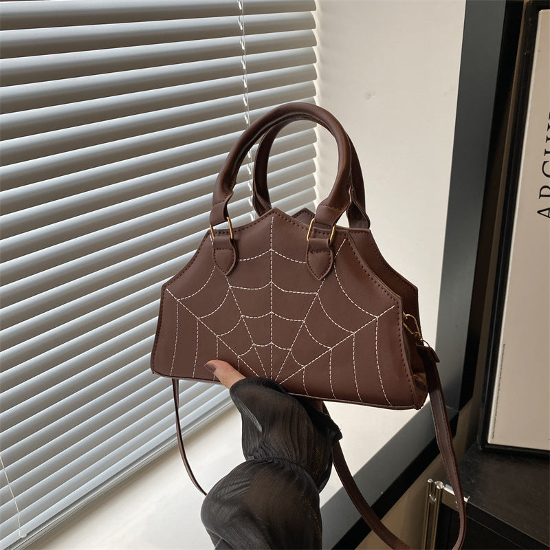 2025 New Fashion Spider Web Handbag Funny Stylish Ins Shoulder Bag Simple Embroidery Stylish Crossbody Bag