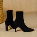 2025 Autumn and Winter New Arrivals Black Over-The-Knee Boots for Petite Riders Thickened Elastic Long Boots Maillard
