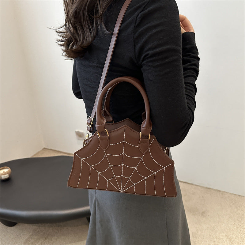 2025 New Fashion Spider Web Handbag Funny Stylish Ins Shoulder Bag Simple Embroidery Stylish Crossbody Bag