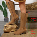 Foreign Trade Elegant Knight Boots Women's High Boots 2025 Autumn and Winter Fleece-Lined Thick Heels No More Than Knee New Boots